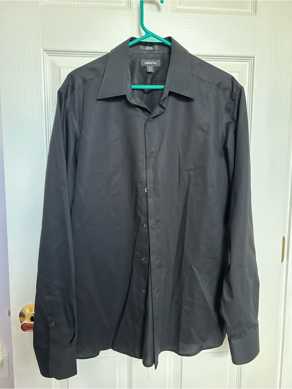 Claiborne Black Men's Long-Sleeve Dress Shirt